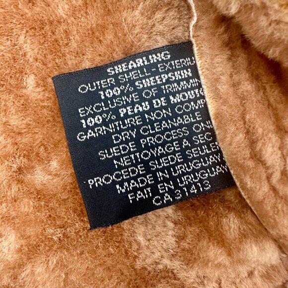 100% Sheepskin Bomber Suede Jacket Shearling REAL - Picture 3 of 7